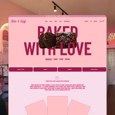 Rise & Loaf website homepage